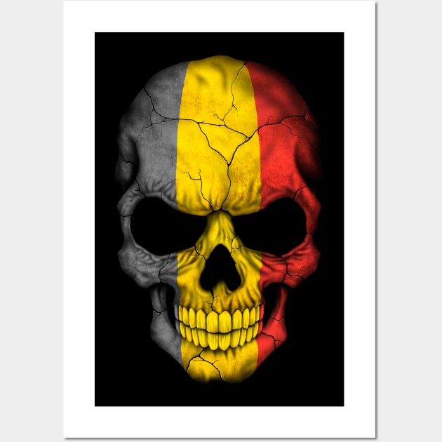 Belgian Flag Skull Wall Art by jeffbartels